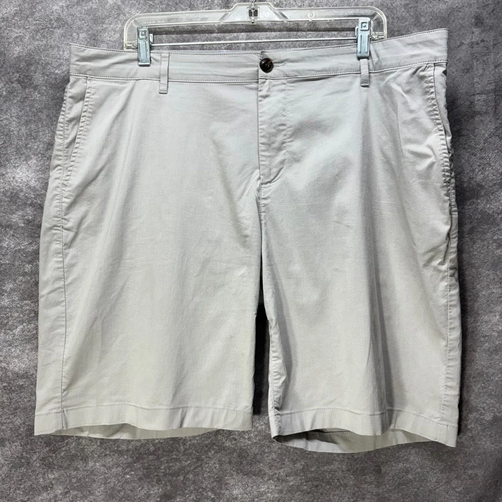 Faherty Mens Chino Shorts Size 38 Light Gray Organic Cotton Coolmax Stretch 9in